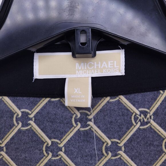 Michael Kors Top XL Black, Gold Chain Link Print NWT - Picture 9 of 12